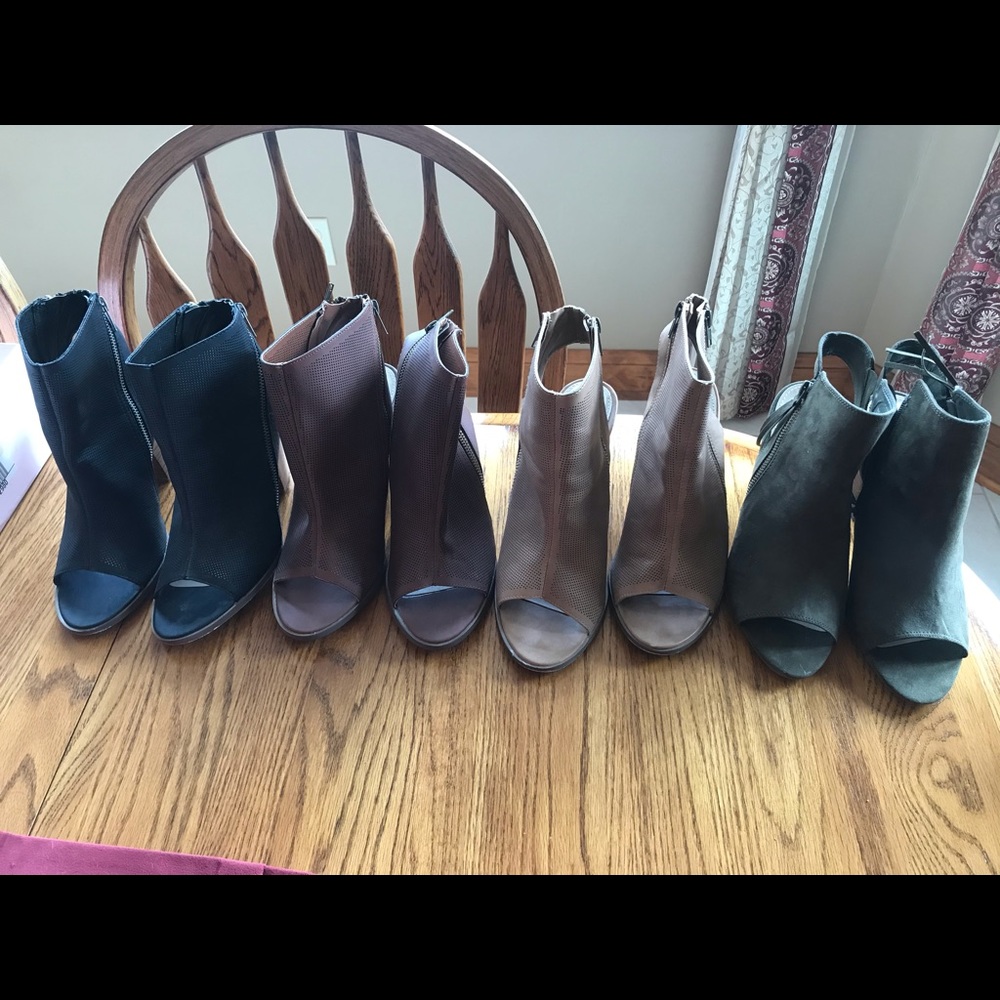 Four pairs of JustFab high heel shoes